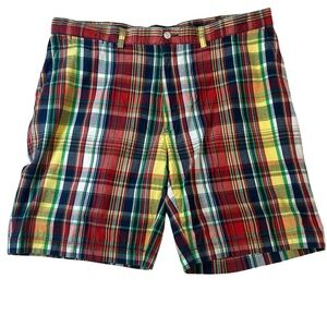 Ralph Lauren Shorts Mens Size Large Red Plaid Cotton Casual‎ Classic Preppy